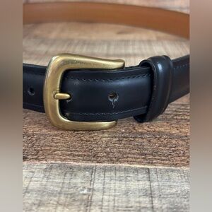 Chap's Belt Men's Size 40 Black Genuine Leather Brass Buckle Career Business